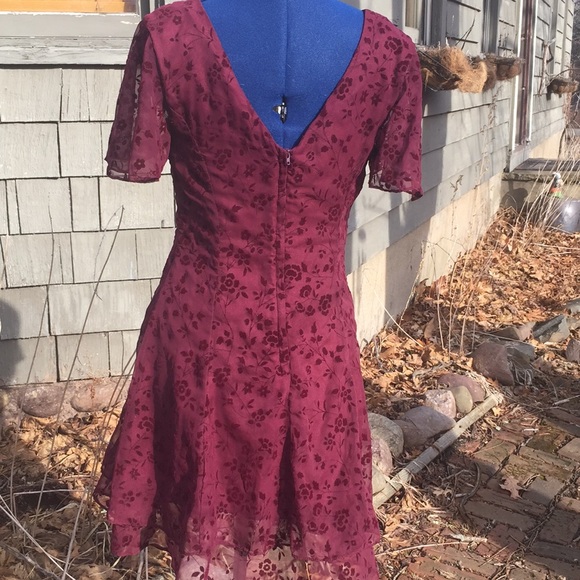 Sheer and floral velour teared vintage dress 8 - Picture 5 of 8